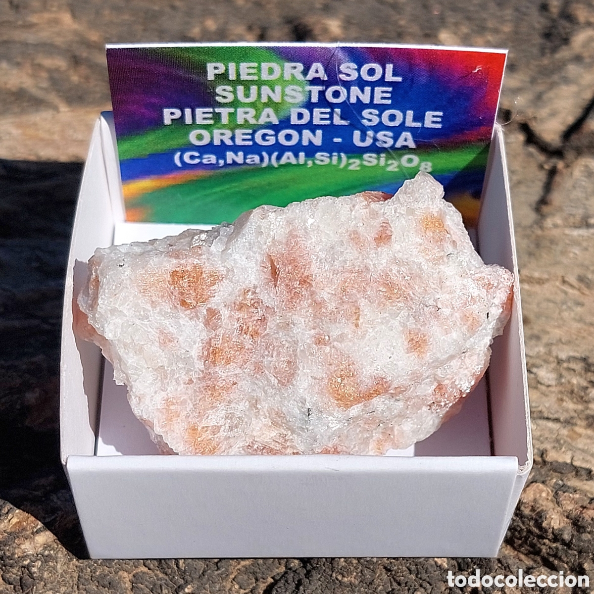 Coleccionismo de minerales: Piedra Sol de Estados Unidos en Cajita de Colecci&oacute;n