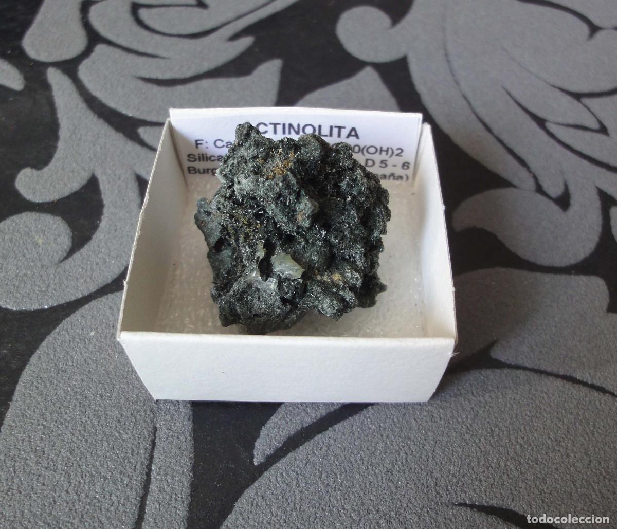 Coleccionismo de minerales: MINERAL ACTINOLITA MINERALES EN CAJA 4X4 CM