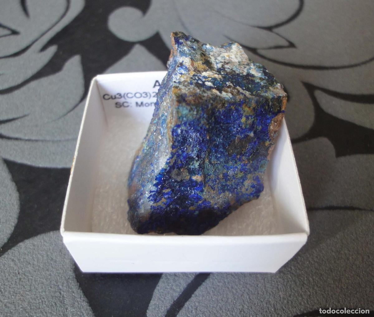 Coleccionismo de minerales: MINERAL AZURITA MINERALES EN CAJA 4X4 CM