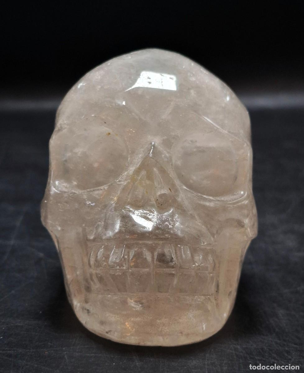 Coleccionismo de minerales: + ESPECTACULAR CALAVERA TALLADA A MANO EN CUARZO BLANCO