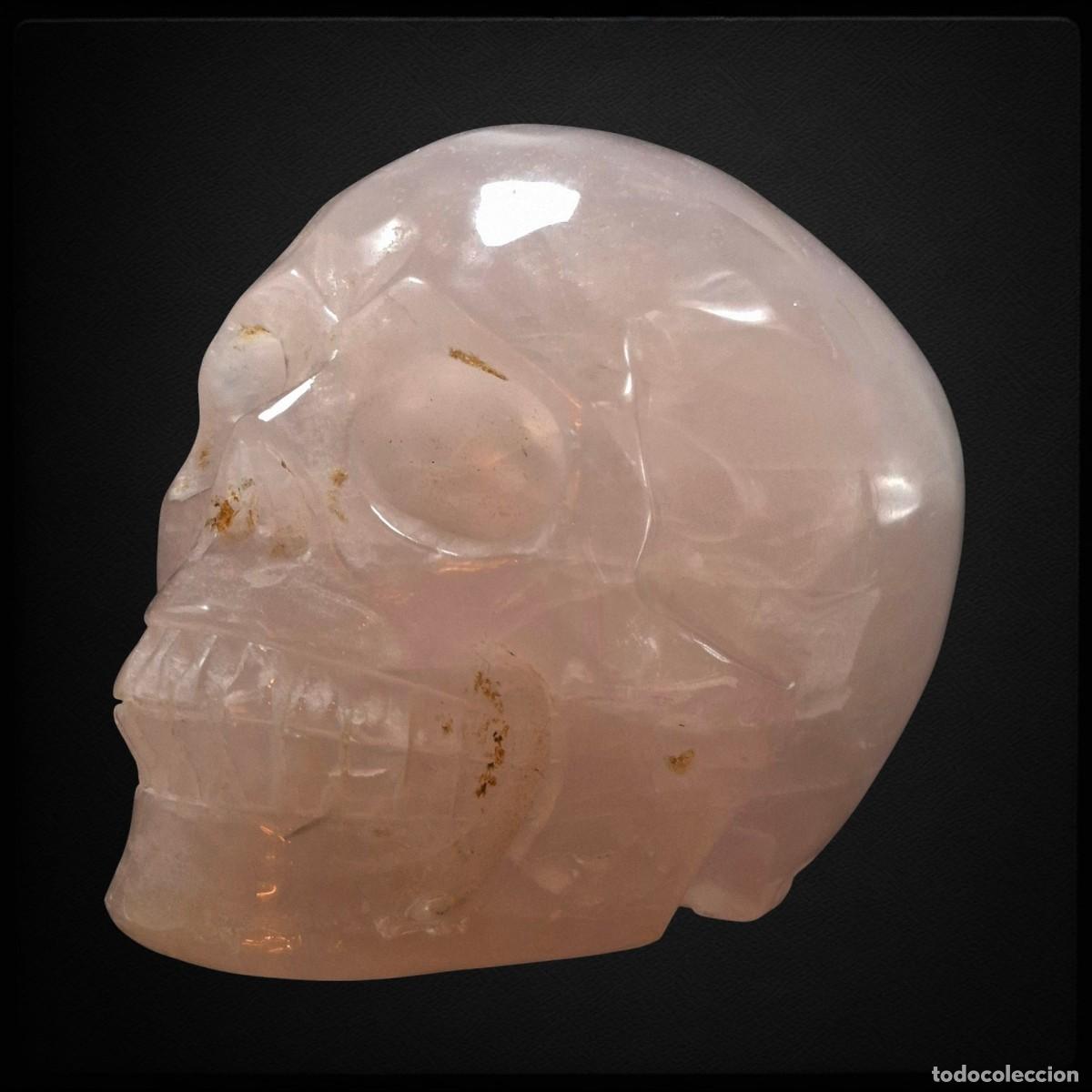 Coleccionismo de minerales: + ESPECTACULAR CALAVERA TALLADA A MANO EN CUARZO ROSA