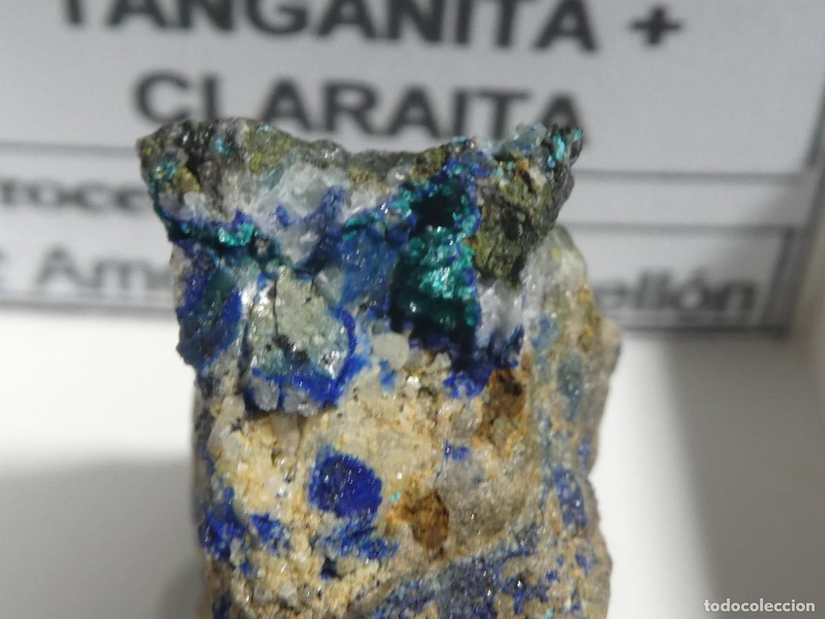 Coleccionismo de minerales: (011) TANGANITA + CLARAITA, CASTELL&Oacute;N, ESPA&Ntilde;A.