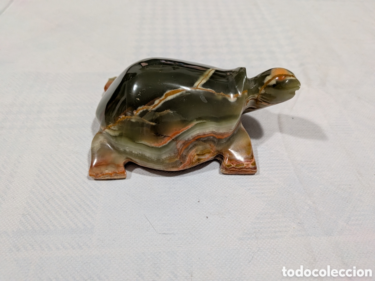 Coleccionismo de minerales: Figura Tortuga Piedra &Oacute;nix Natural Tallada