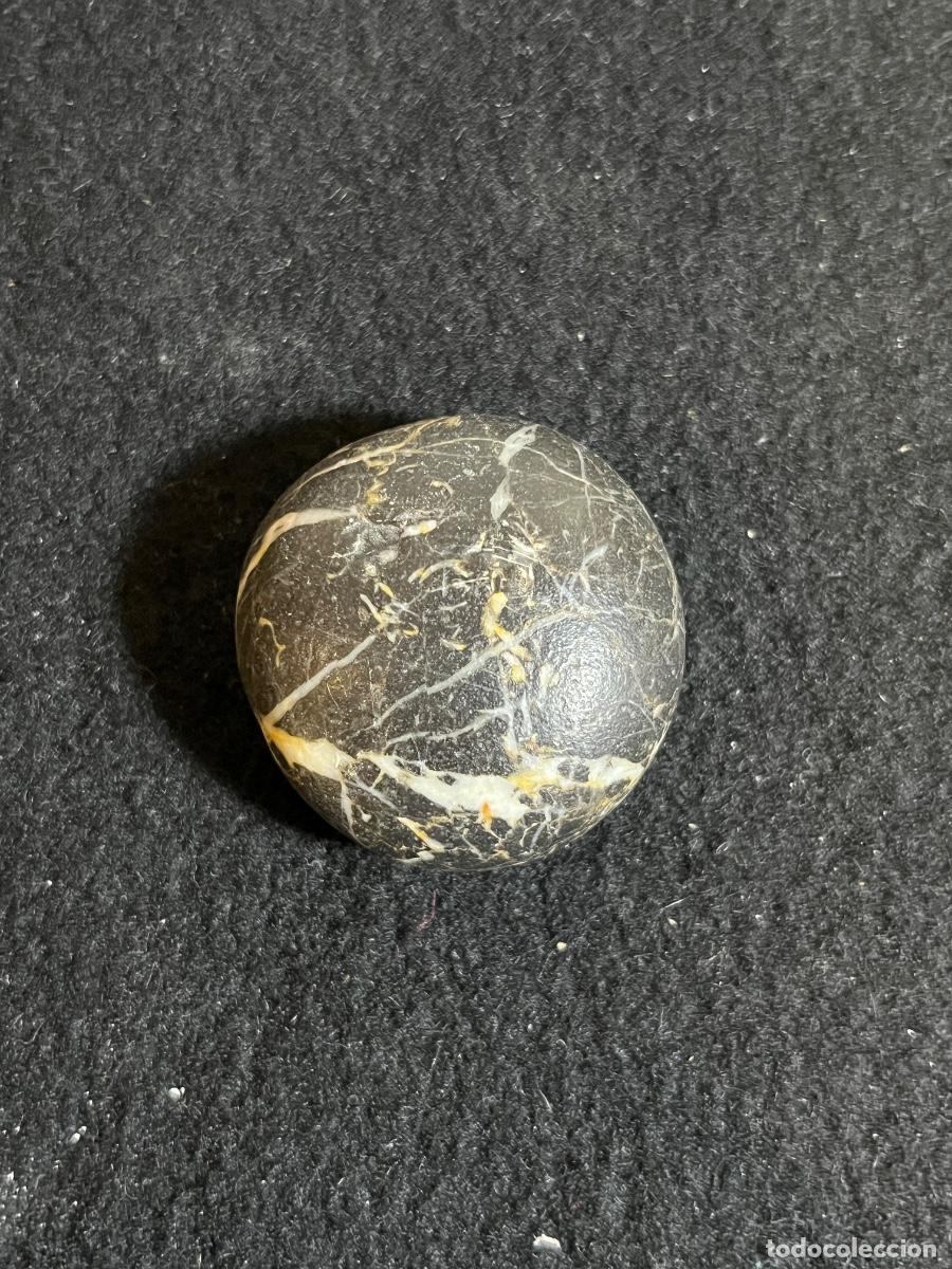 Sammlung von Mineralien: Piedra caliza negra vetas calcita canto rodado m&aacute;rmol negro vintage geolog&iacute;a colecci&oacute;n