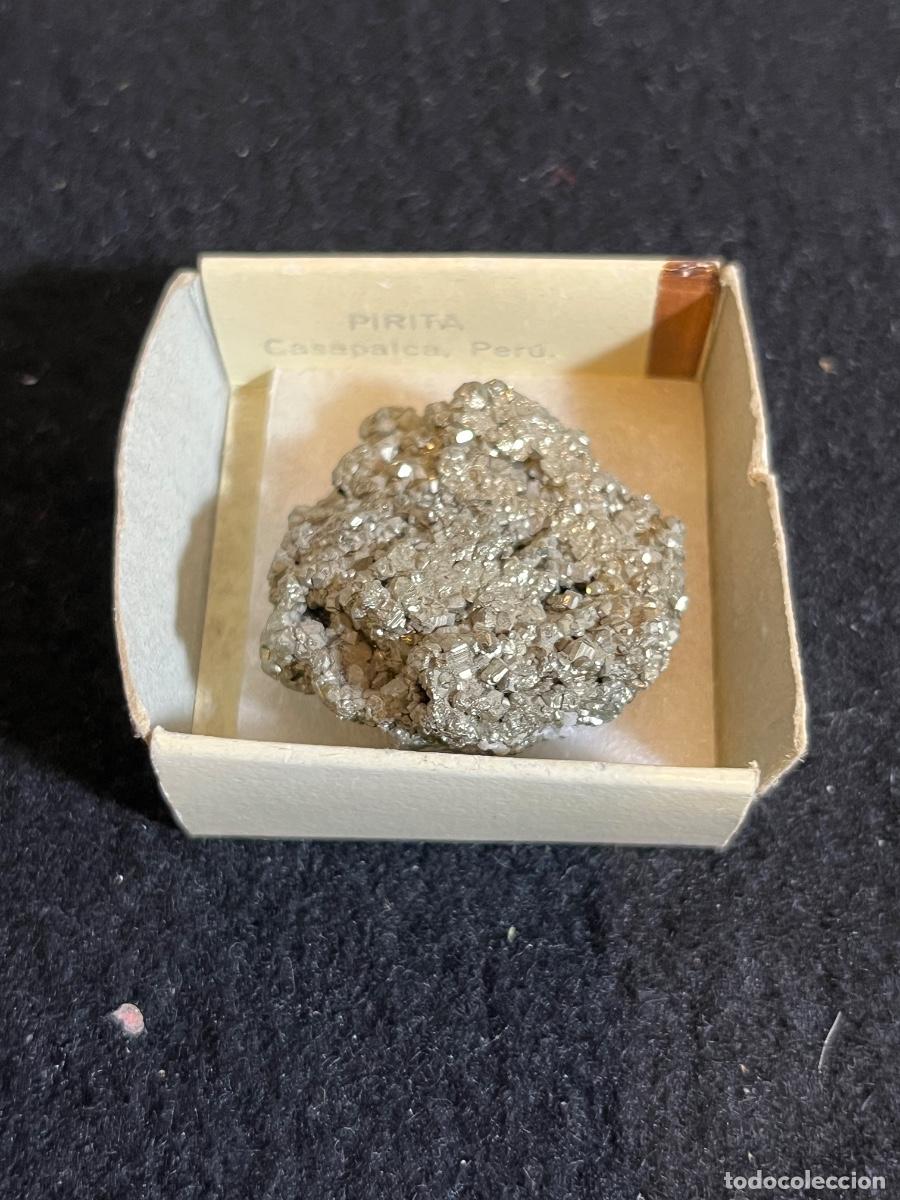 Mineral collecting: Pirita Casapalca Per&uacute; original mineral sulfuro hierro drusa cristal vintage colecci&oacute;n