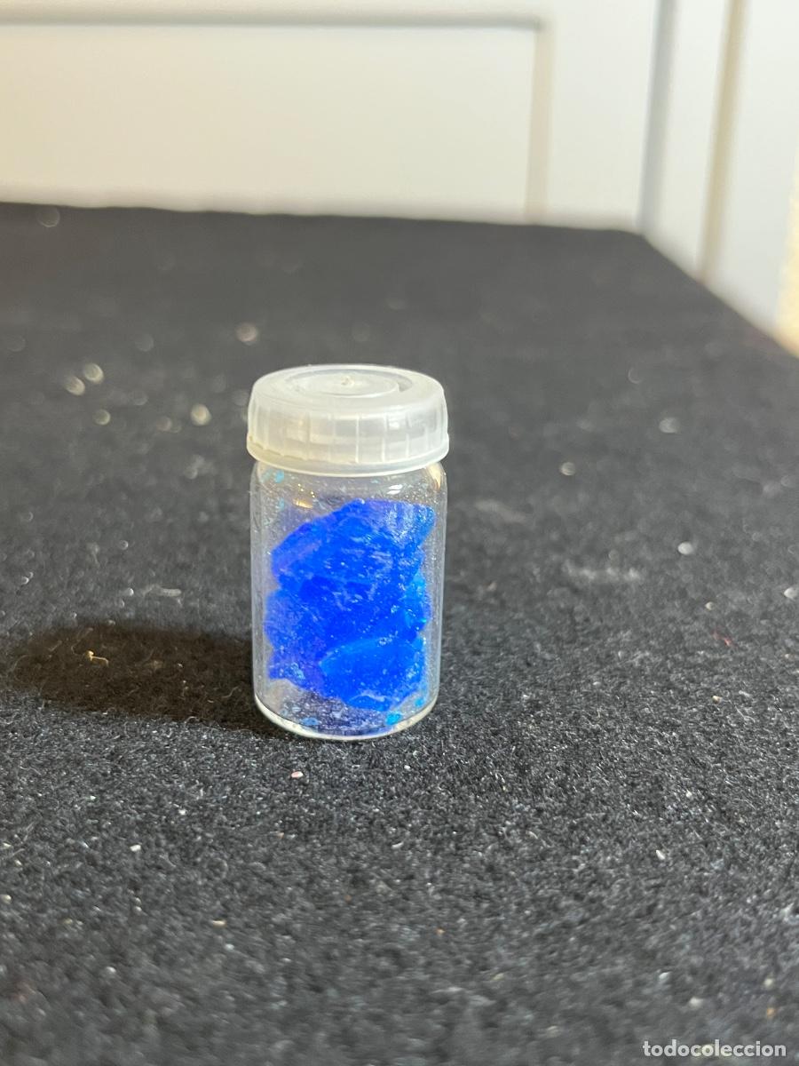 Mineral collecting: Calcantita sulfato cobre cristales azules mineral laboratorio vintage colecci&oacute;n mineral gema piedra