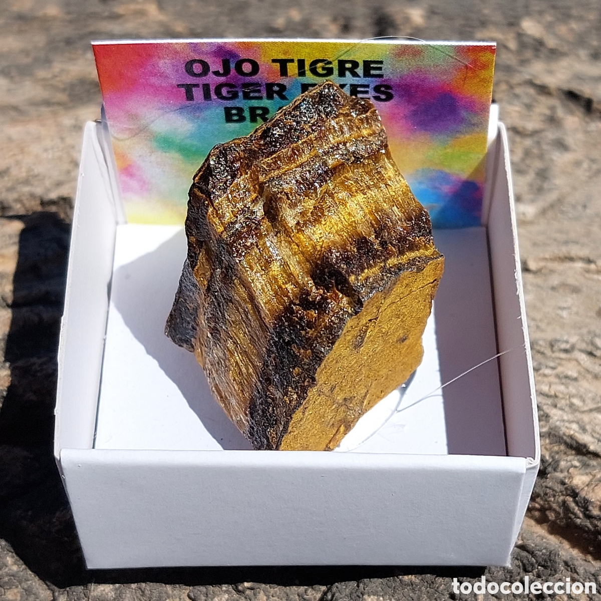 Coleccionismo de minerales: Ojo de Tigre de Brasil en Cajita de Colecci&oacute;n 4 x 4cm