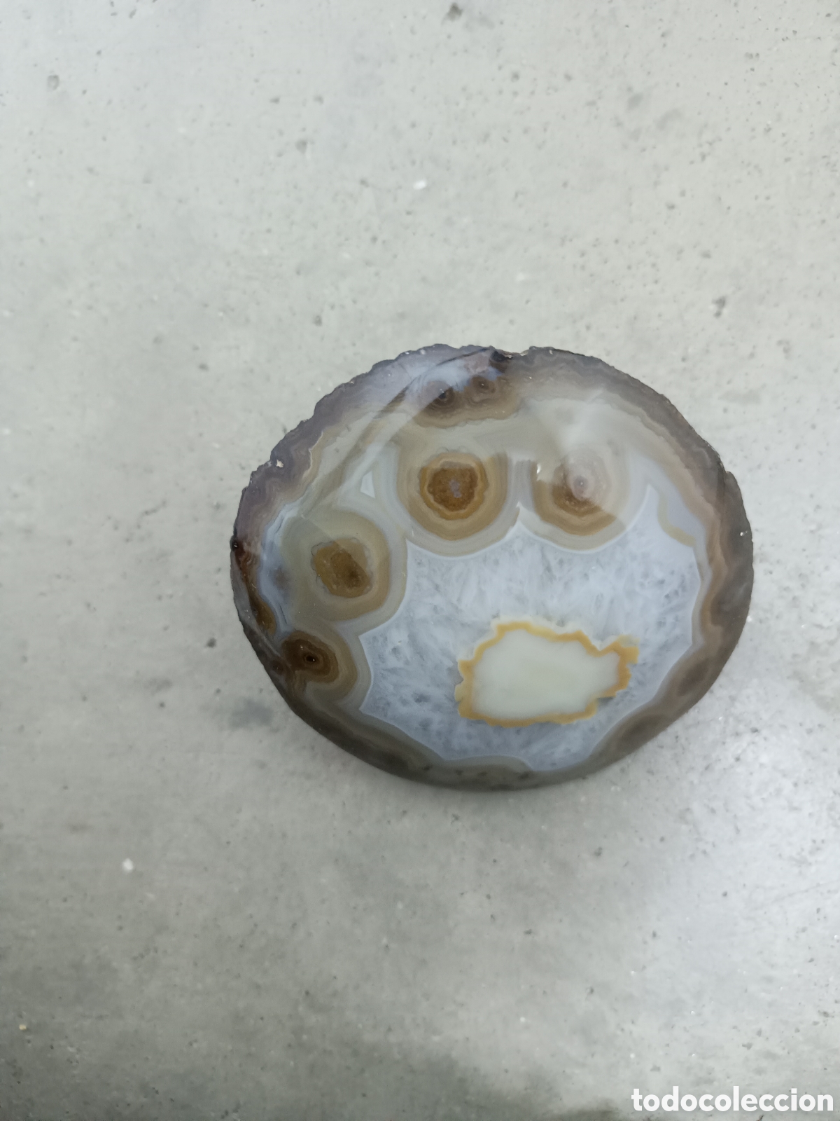 Coleccionismo de minerales: GEODA DE SGATA (PIEDRA EN BRUTO CON UN CORTE) - 8cm