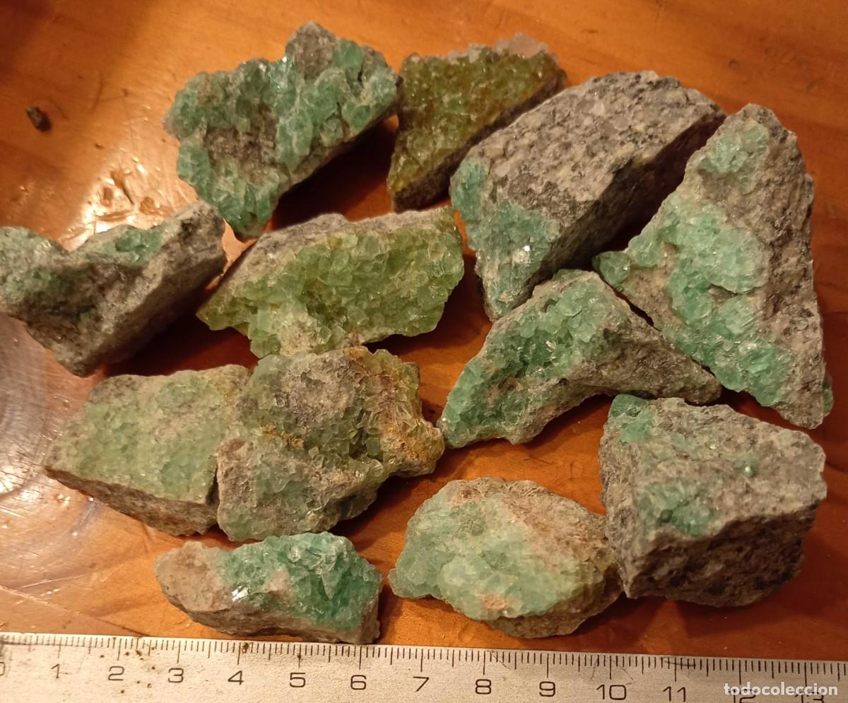 Coleccionismo de minerales: Lote FLUORITA VERDE. 12 piezas. Cantera Berta. El Papiol