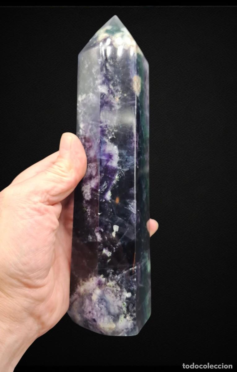 Coleccionismo de minerales: + PRISMA DE FLOURITA TALLADO A MANO PARA MEDITACION O DECORACION