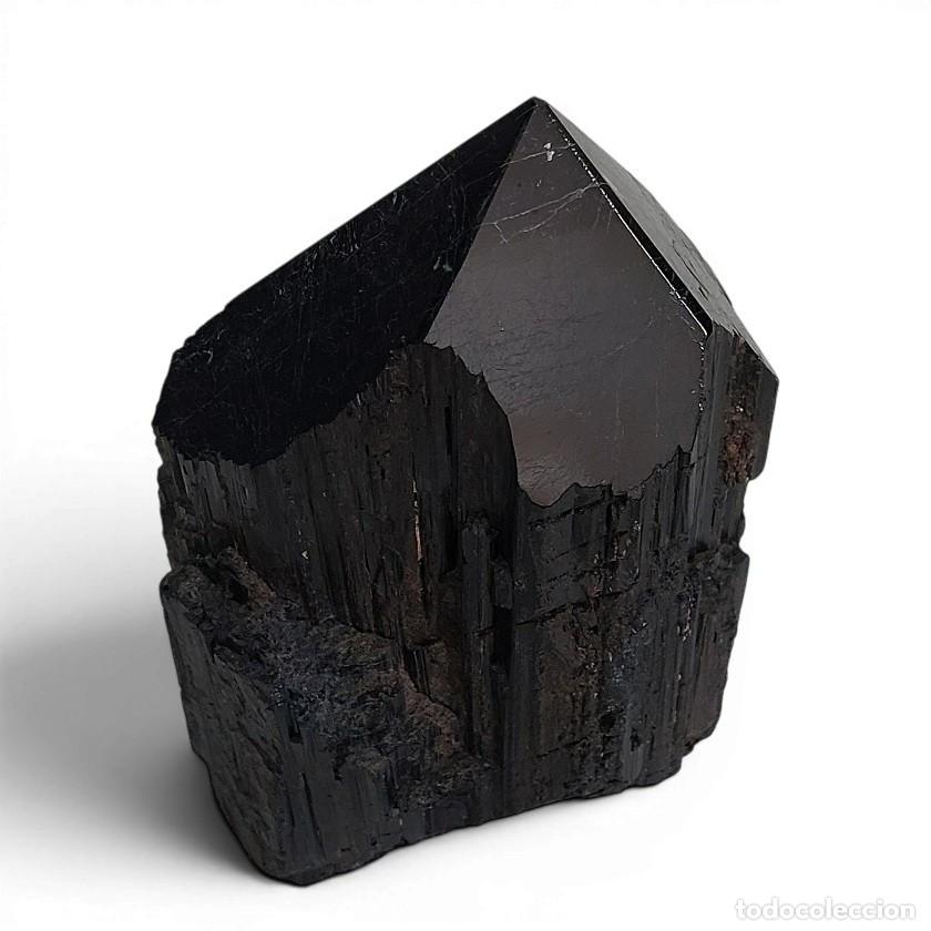 Coleccionismo de minerales: Turmalina Negra Punta Base Cortada 16cm