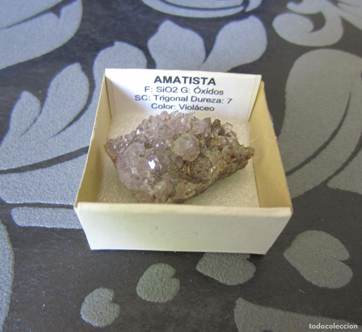 Coleccionismo de minerales: MINERAL CUARZO AMATISTA MINERALES EN CAJA 4X4 CM