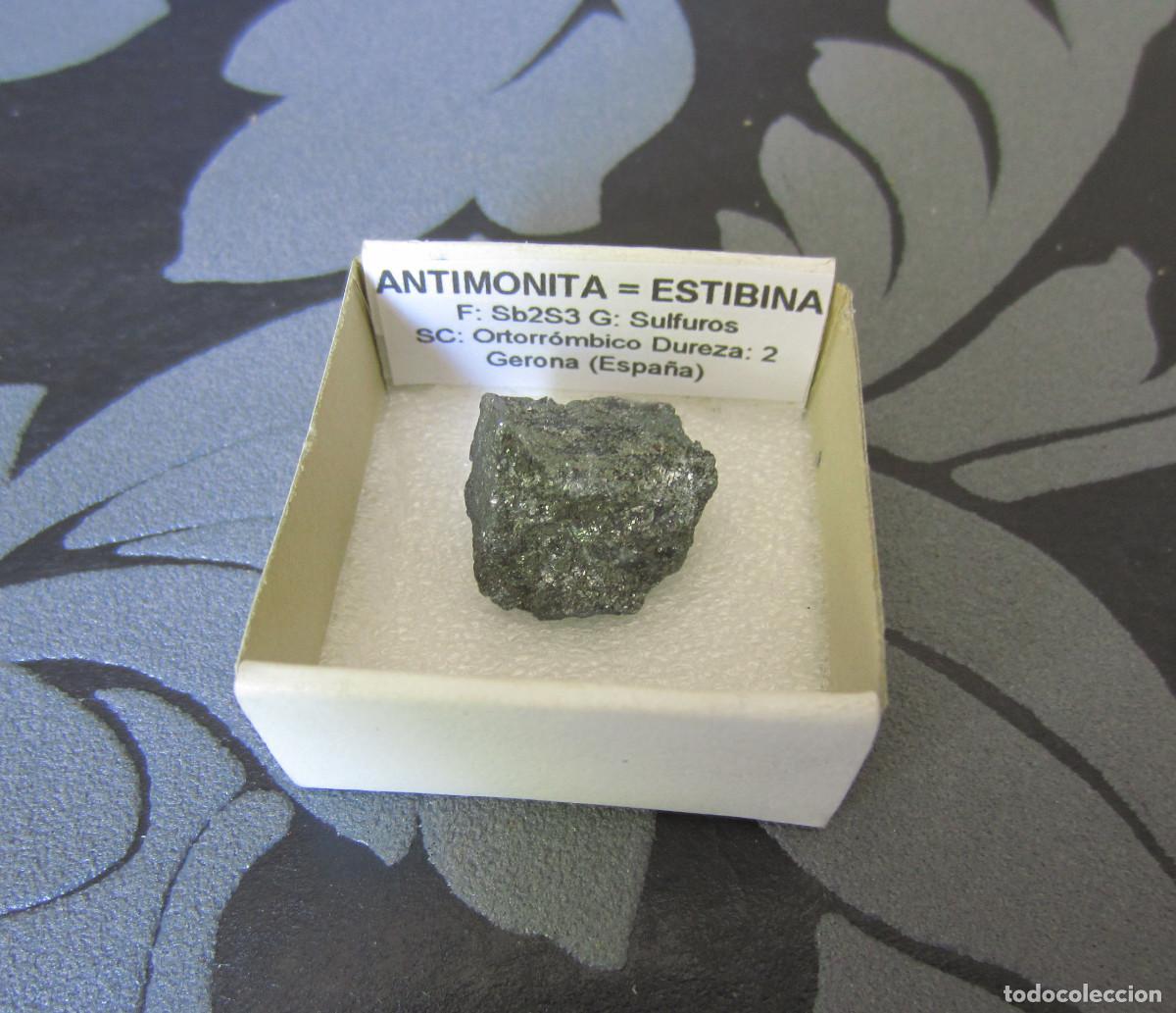 Coleccionismo de minerales: MINERAL ANTIMONITA MINERALES EN CAJA 4X4 CM