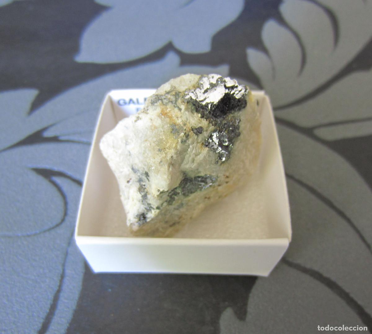 Coleccionismo de minerales: MINERAL GALENA ARGENTIFERA MINERALES EN CAJA 4X4 CM