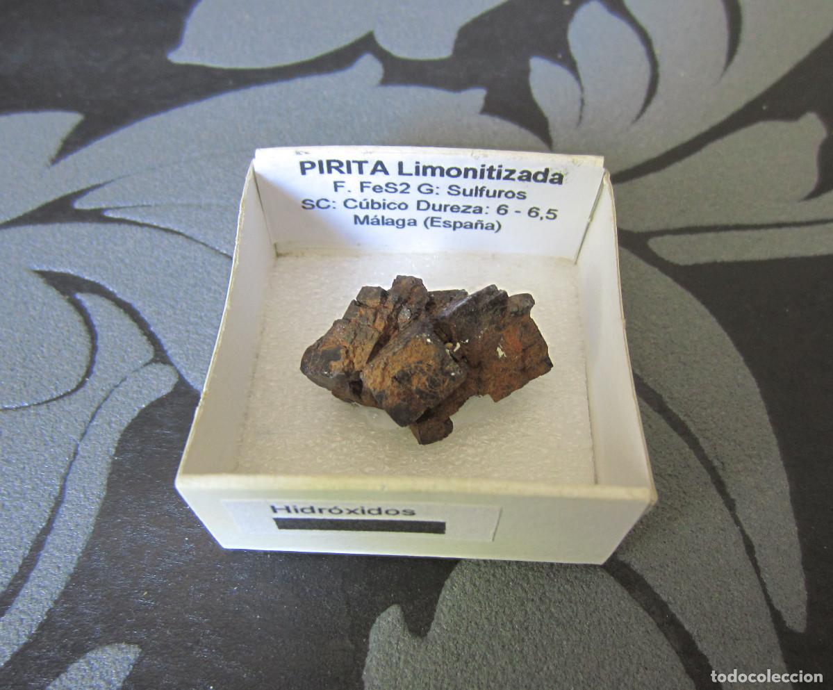 Coleccionismo de minerales: MINERAL PIRITA LIMONITA MINERALES EN CAJA 4X4 CM