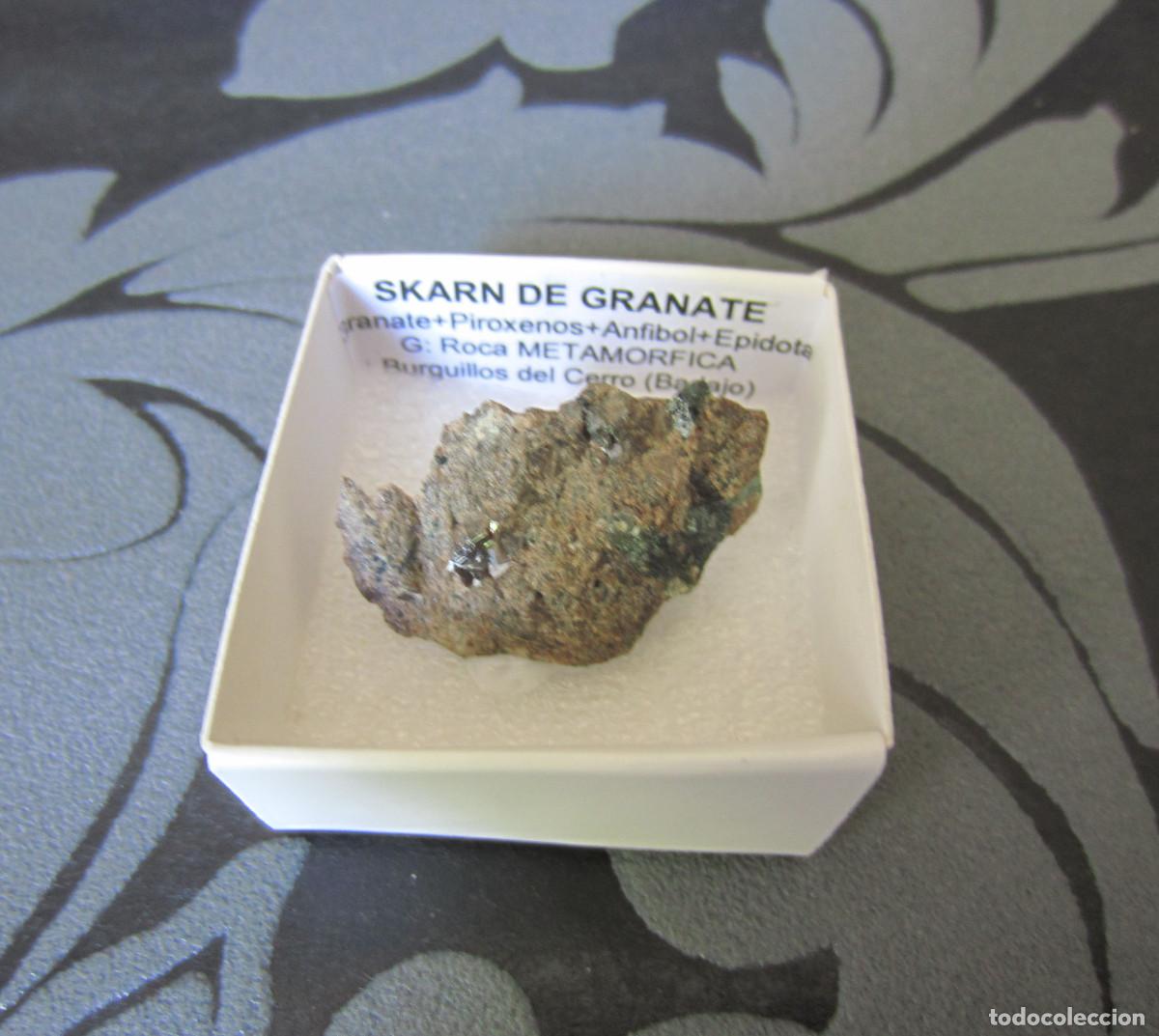 Coleccionismo de minerales: MINERAL ROCAS SKARN DE GRANATE MINERALES EN CAJA 4X4 CM
