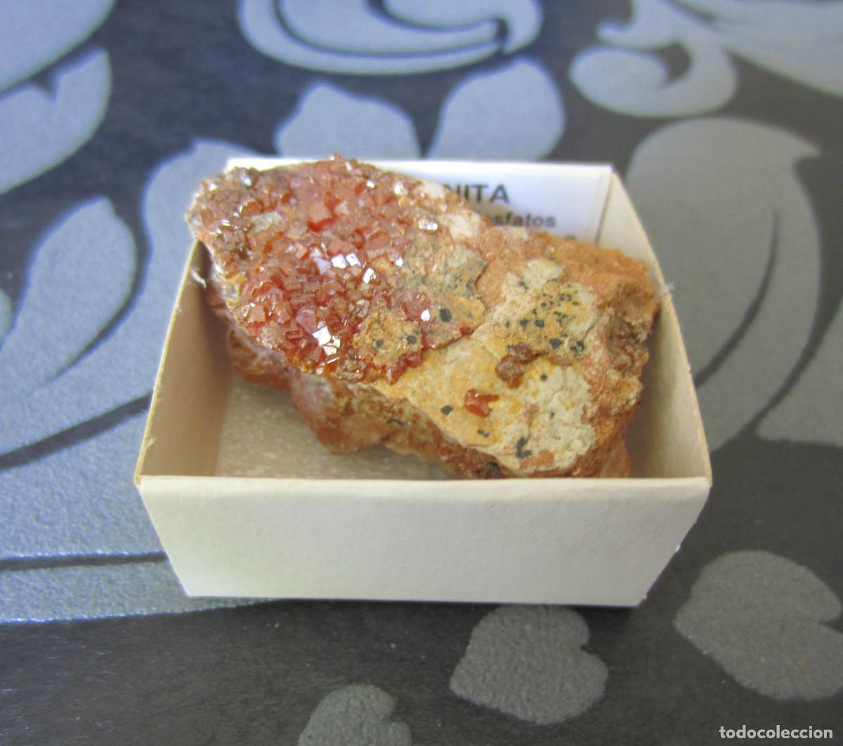 Coleccionismo de minerales: MINERAL VANADINITA MINERALES EN CAJA 4X4 CM