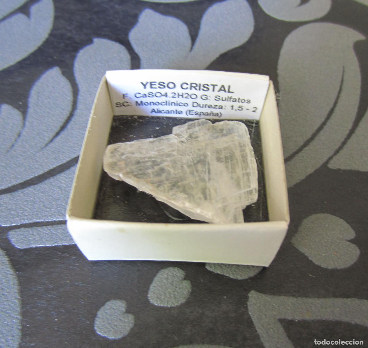 Coleccionismo de minerales: MINERAL YESO CRISTAL MINERALES EN CAJA 4X4 CM