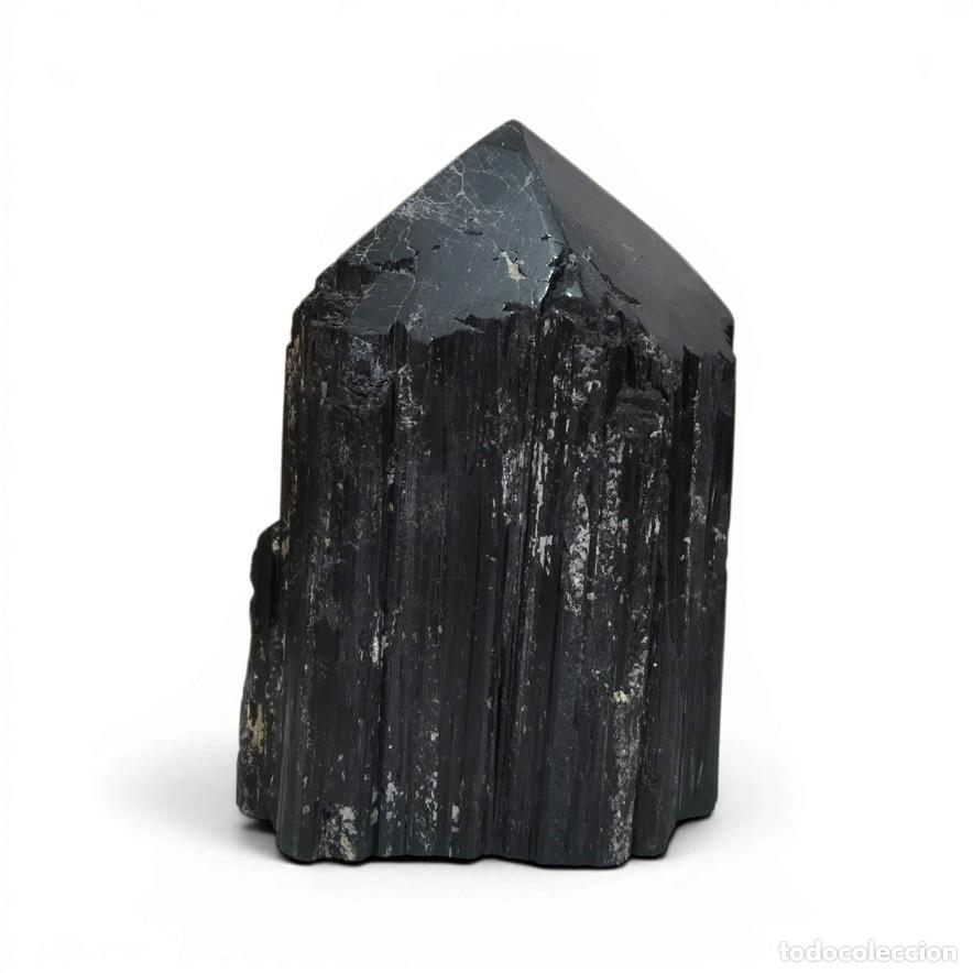 Coleccionismo de minerales: Turmalina Negra Punta Base Cortada 13cm