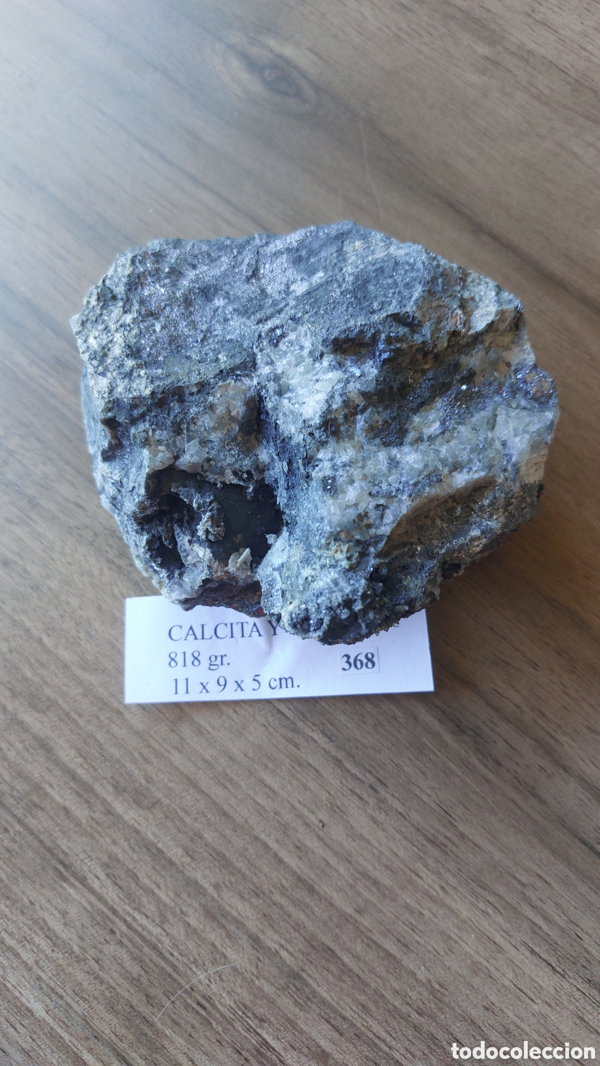 Coleccionismo de minerales: Magnifica pieza de galena y calcita con 818 gr de peso