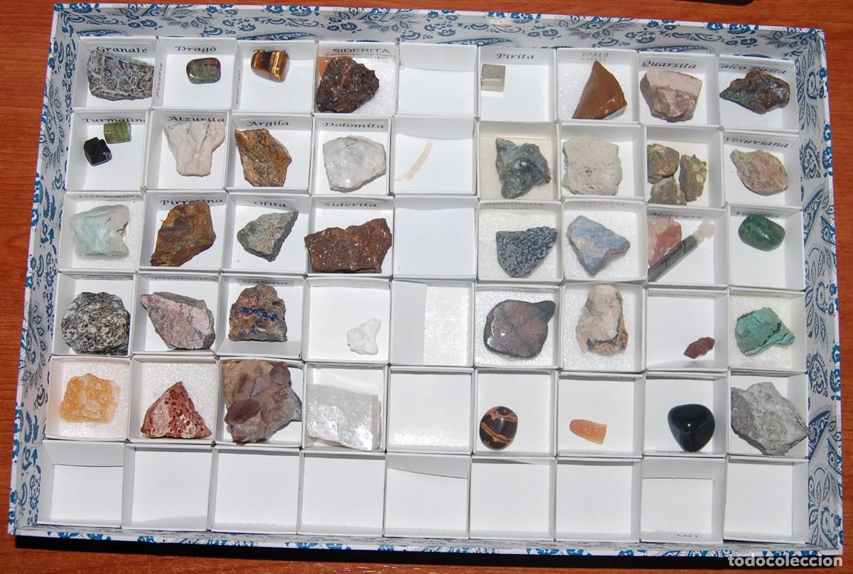 Mineral collecting: LOTE DE 40 MINERALES PARA COLECCI&Oacute;N EN CAJITAS DE 4X4 CM
