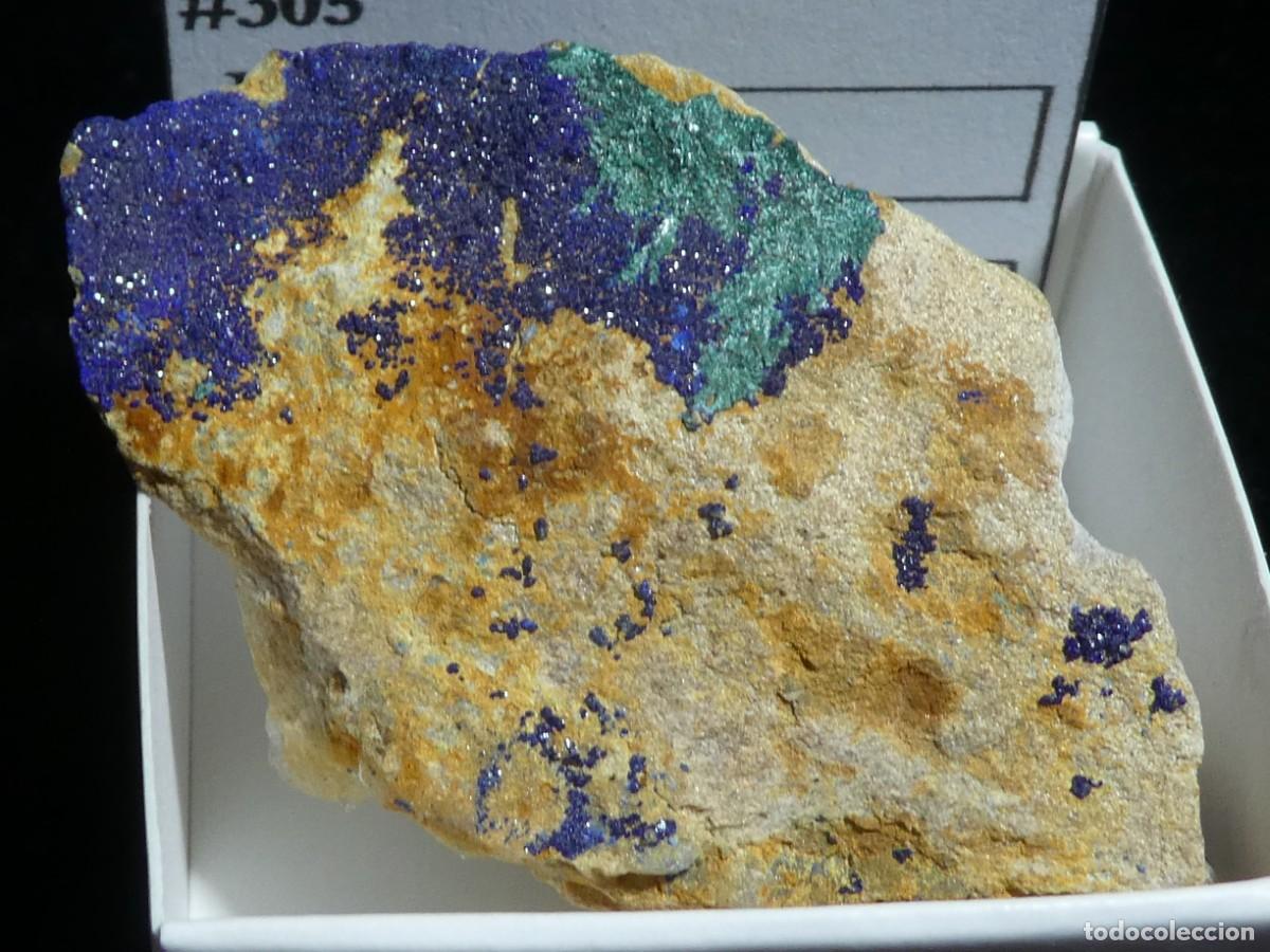 Coleccionismo de minerales: (305) AZURITA-MALAQUITA, MIDELT, MARRUECOS.