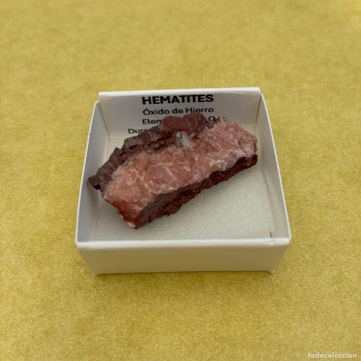 Coleccionismo de minerales: MINERAL HEMATITES MINERALES EN CAJA DE 4x4CM
