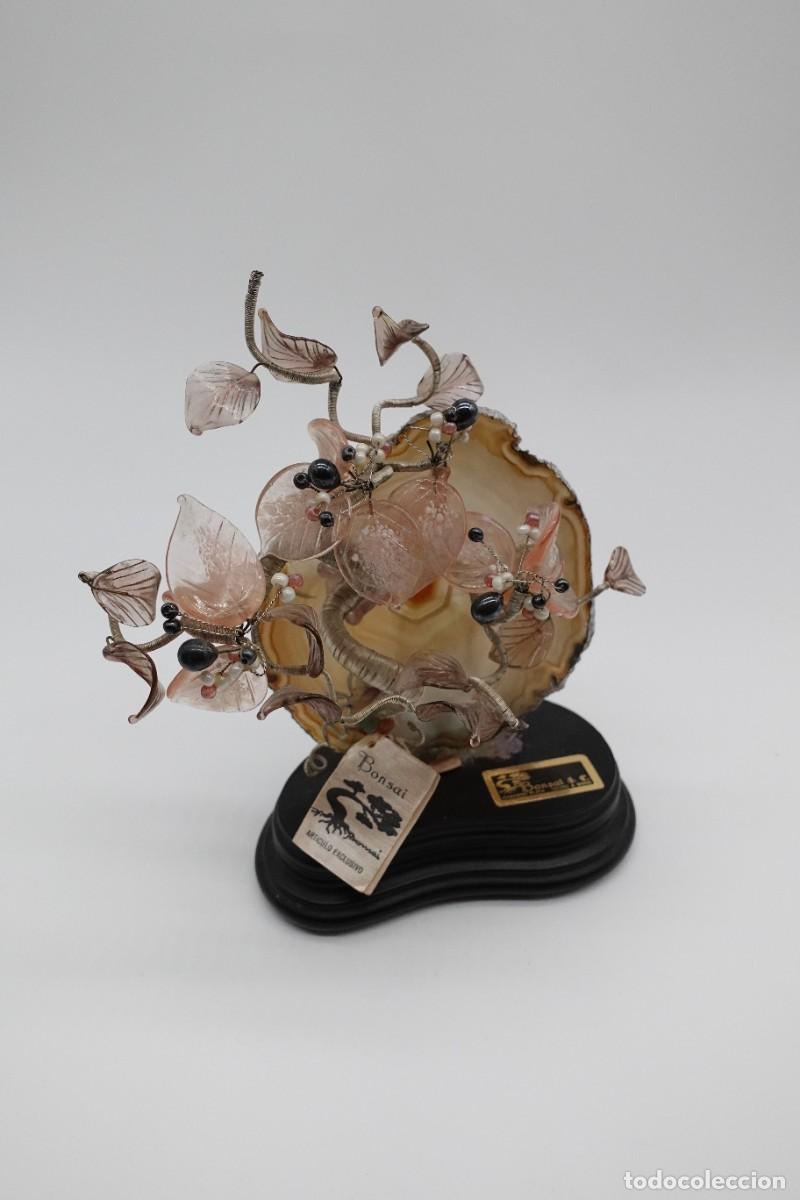 Coleccionismo de minerales: &Aacute;RBOL BONSAI EN PLATA Y CRISTAL Y &Aacute;GATA NATURAL CON ETIQUETA ORIGINAL BONSAI F.C.