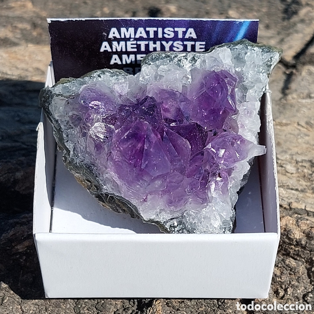 Collezionismo di minerali: Amatista Drusa de Brasil en Cajita de Colecci&oacute;n 4 x 4cm
