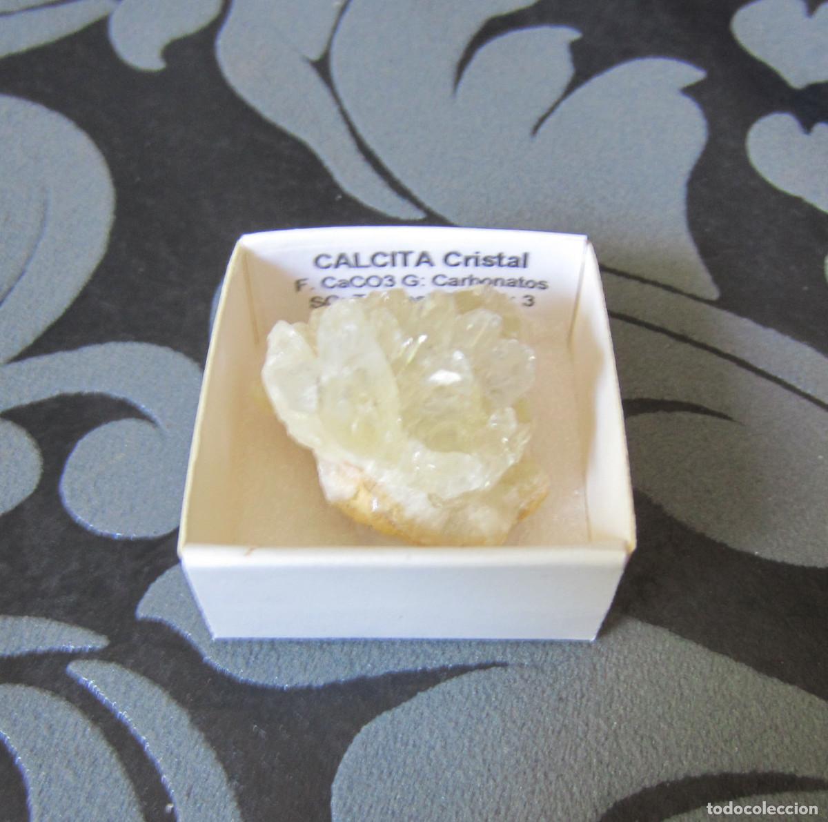 Coleccionismo de minerales: MINERAL CALCITA CRISTAL MINERALES EN CAJA 4X4 CM