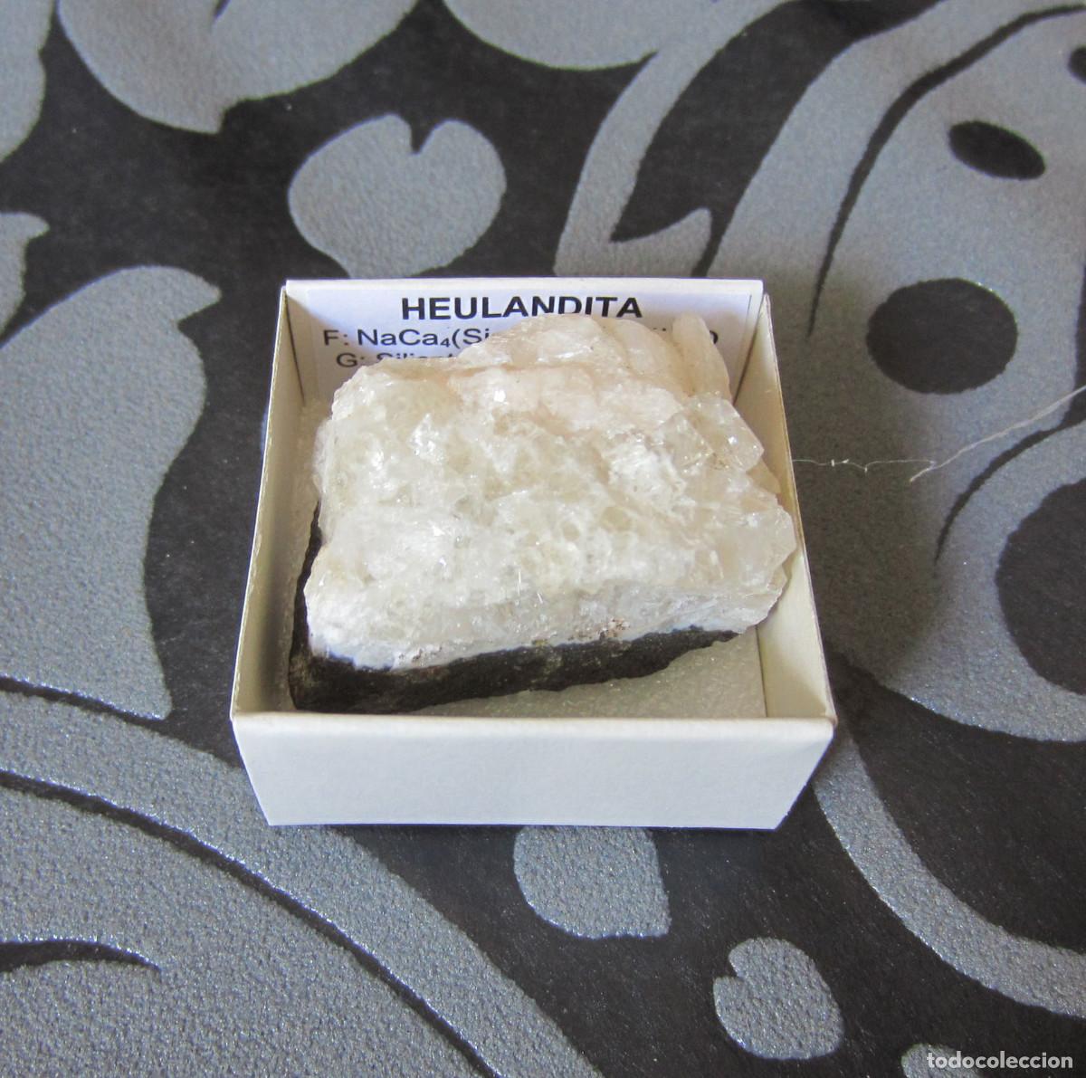 Coleccionismo de minerales: MINERAL HEULANDITA MINERALES EN CAJA 4X4 CM