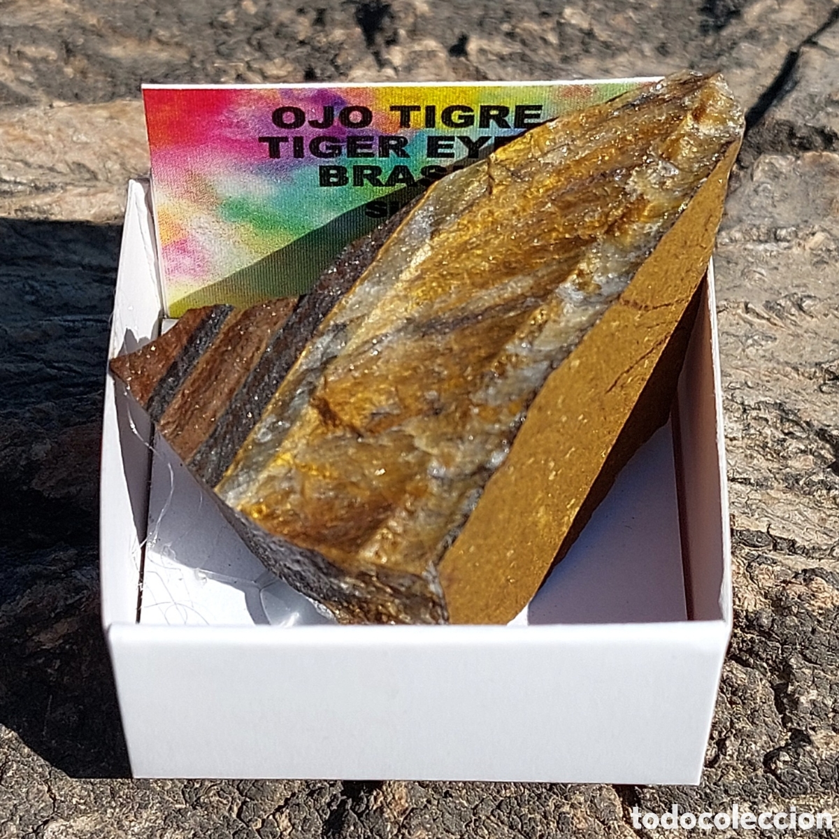 Coleccionismo de minerales: Ojo de Tigre de Brasil en Cajita de Colecci&oacute;n 4 x 4cm