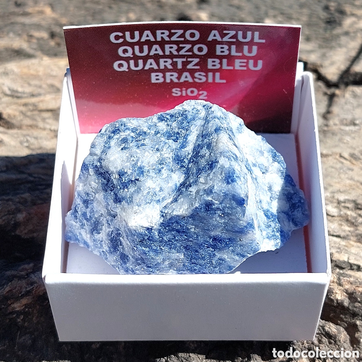 Coleccionismo de minerales: Cuarzo Azul de Brasil en Cajita de Colecci&oacute;n 4 x 4cm