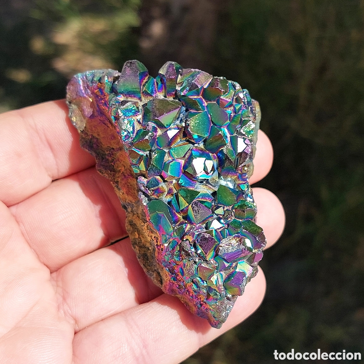 Coleccionismo de minerales: Drusa de Cuarzo Titanio Arcoiris