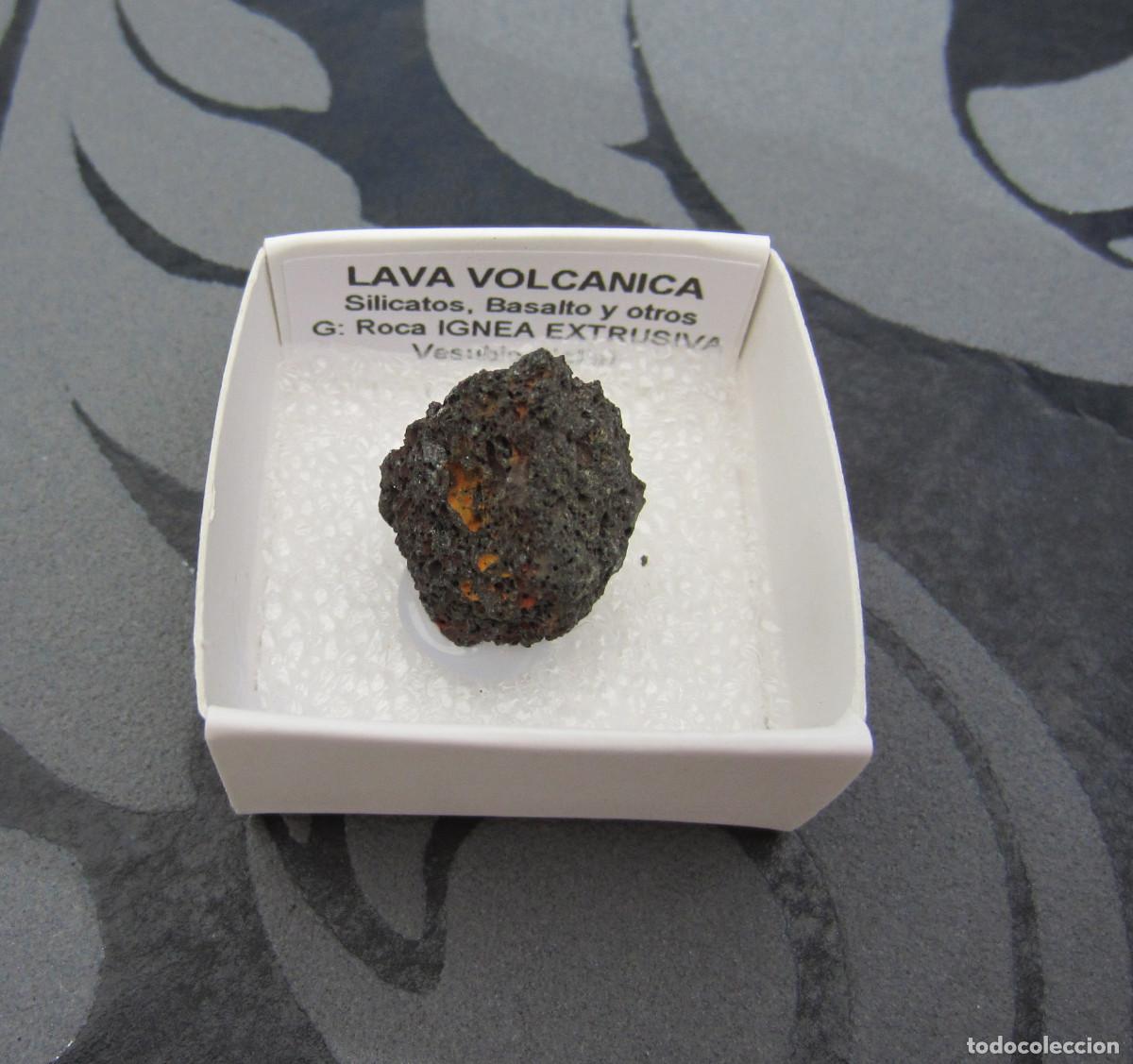 Coleccionismo de minerales: MINERAL ROCAS LAVA VOLCANICA MINERALES EN CAJA 4X4 CM