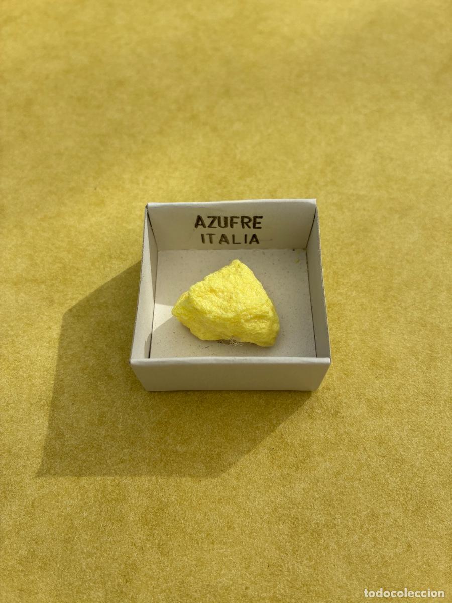 Coleccionismo de minerales: MINERAL AZUFRE MINERALES EN CAJAS DE 4x4 CM