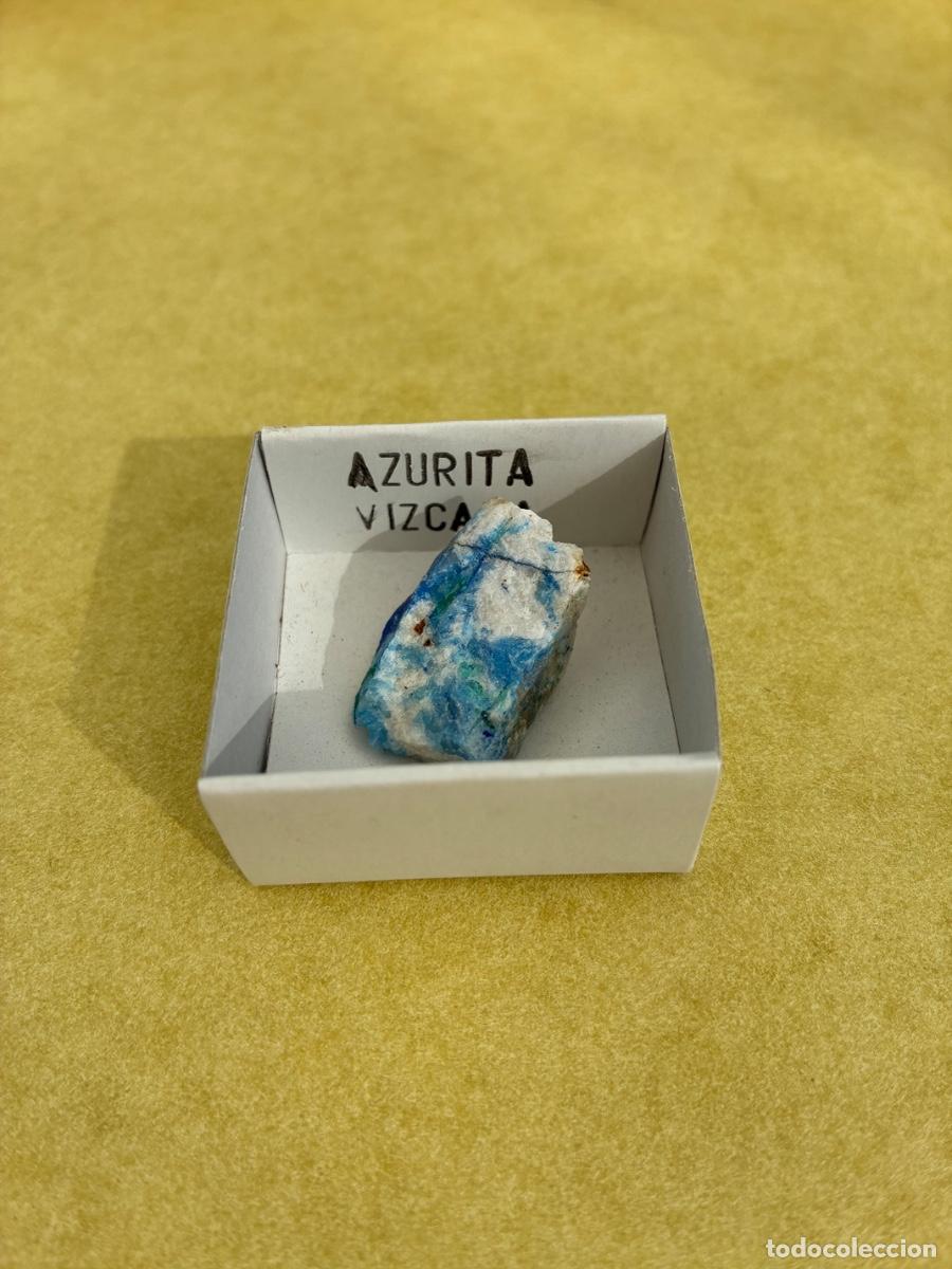 Coleccionismo de minerales: MINERAL AZURITA MINERALES EN CAJAS DE 4x4 CM
