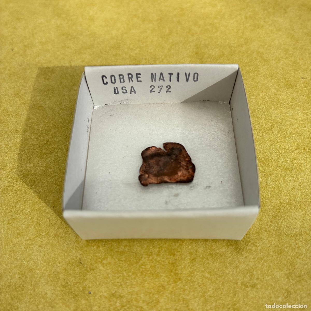 Coleccionismo de minerales: MINERAL COBRE NATIVO MINERALES EN CAJAS DE 4x4 CM