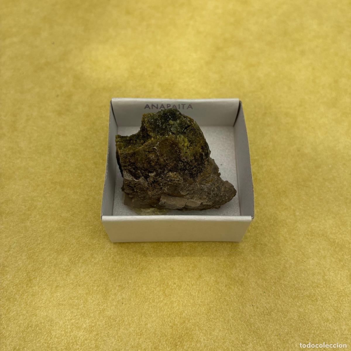 Coleccionismo de minerales: MINERAL ANAPAITA MINERALES EN CAJAS DE 4x4CM