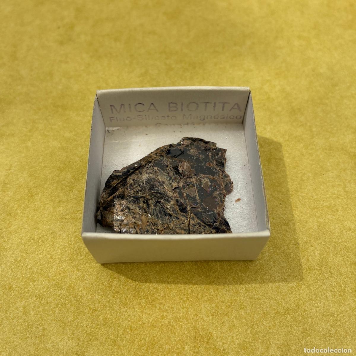 Coleccionismo de minerales: MINERAL MICA BIOTITA MINERALES EN CAJAS DE 4x4CM