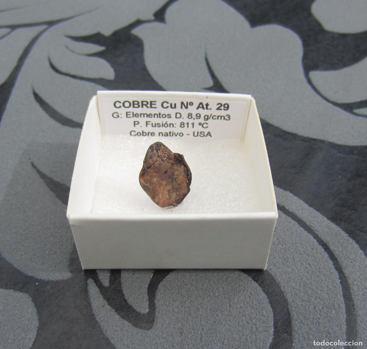 Coleccionismo de minerales: MINERAL ELEMENTOS COBRE MINERALES EN CAJA 4X4 CM