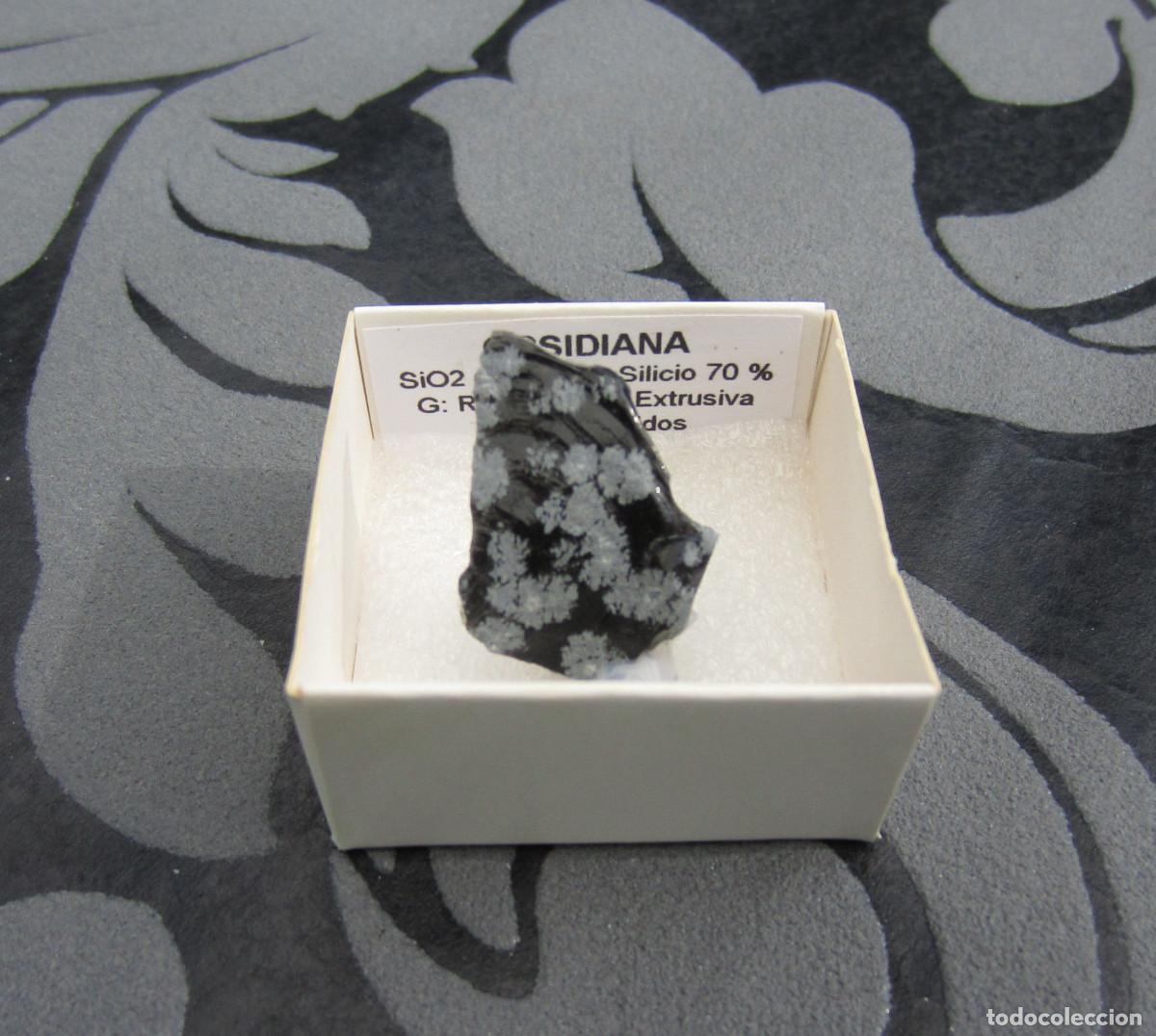 Coleccionismo de minerales: MINERAL OBSIDIANA MINERALES EN CAJA 4X4 CM