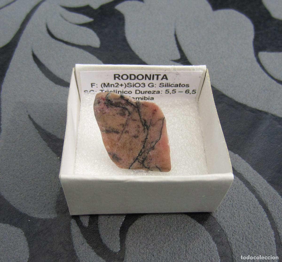 Coleccionismo de minerales: MINERAL RODONITA MINERALES EN CAJA 4X4 CM