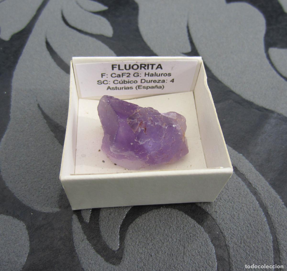 Coleccionismo de minerales: MINERAL FLUORITA MINERALES EN CAJA 4X4 CM