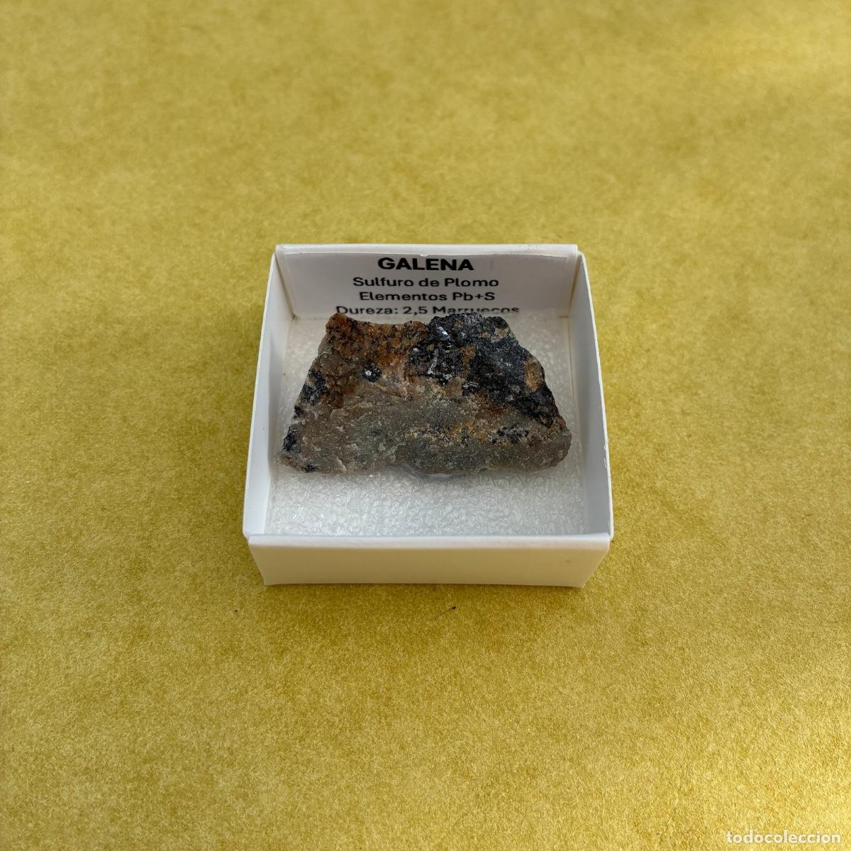 Coleccionismo de minerales: MINERAL GALENA MINERALES EN CAJA DE 4x4CM