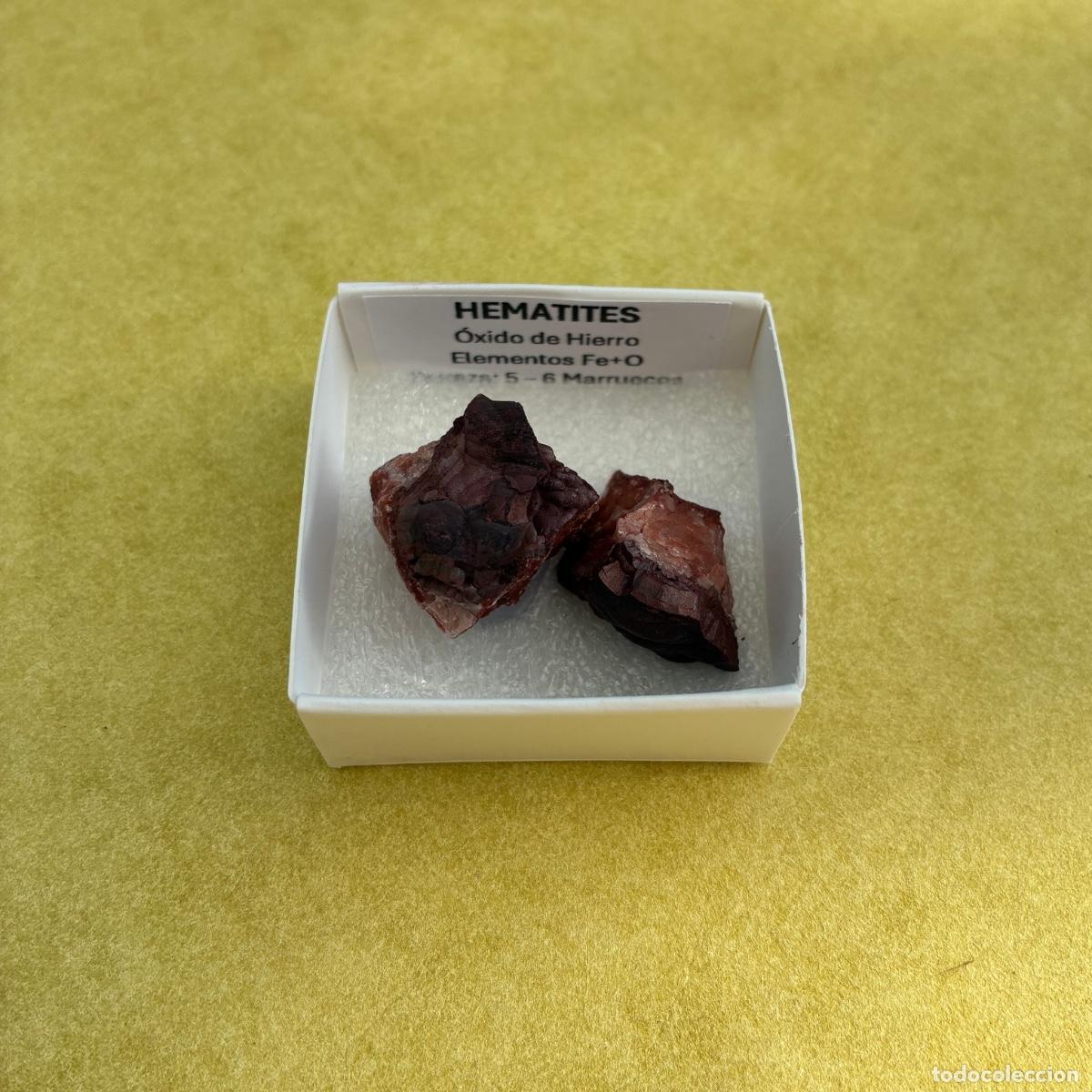 Coleccionismo de minerales: MINERAL HEMATITES MINERALES EN CAJA DE 4x4CM