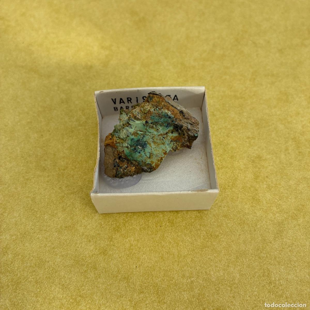 Coleccionismo de minerales: MINERAL VARISCITA MINERALES EN CAJA DE 4x4CM