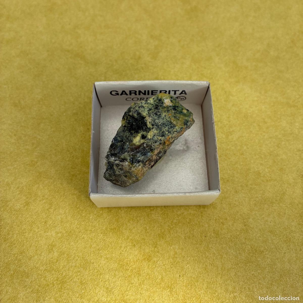 Coleccionismo de minerales: MINERAL GARNIERITA MINERALES EN CAJA DE 4x4CM