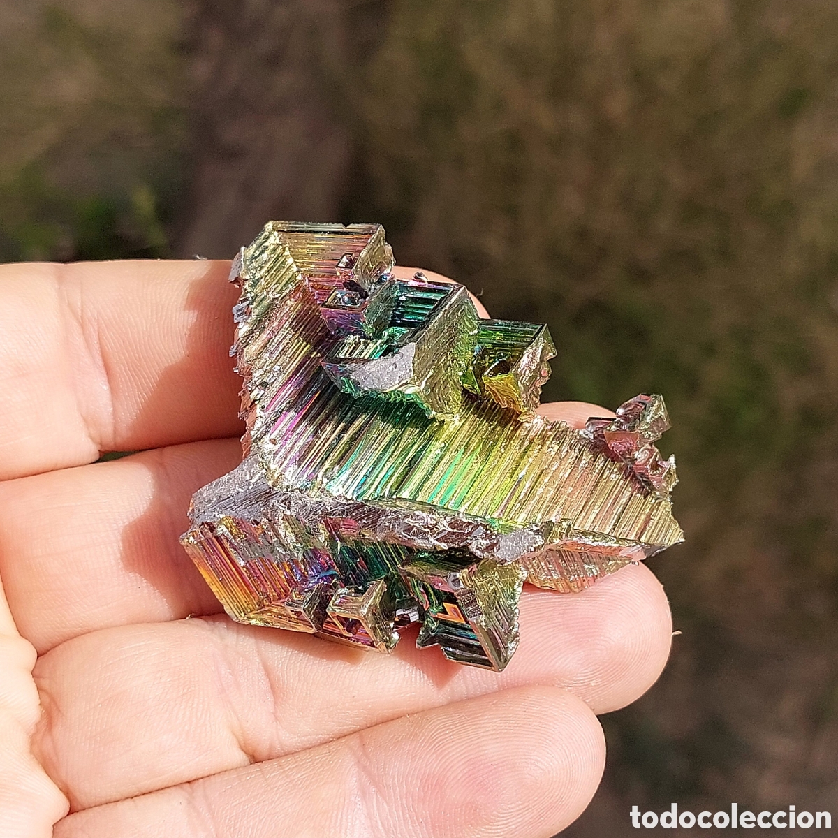 Coleccionismo de minerales: Bismuto Cristalizado de Jap&oacute;n 66g