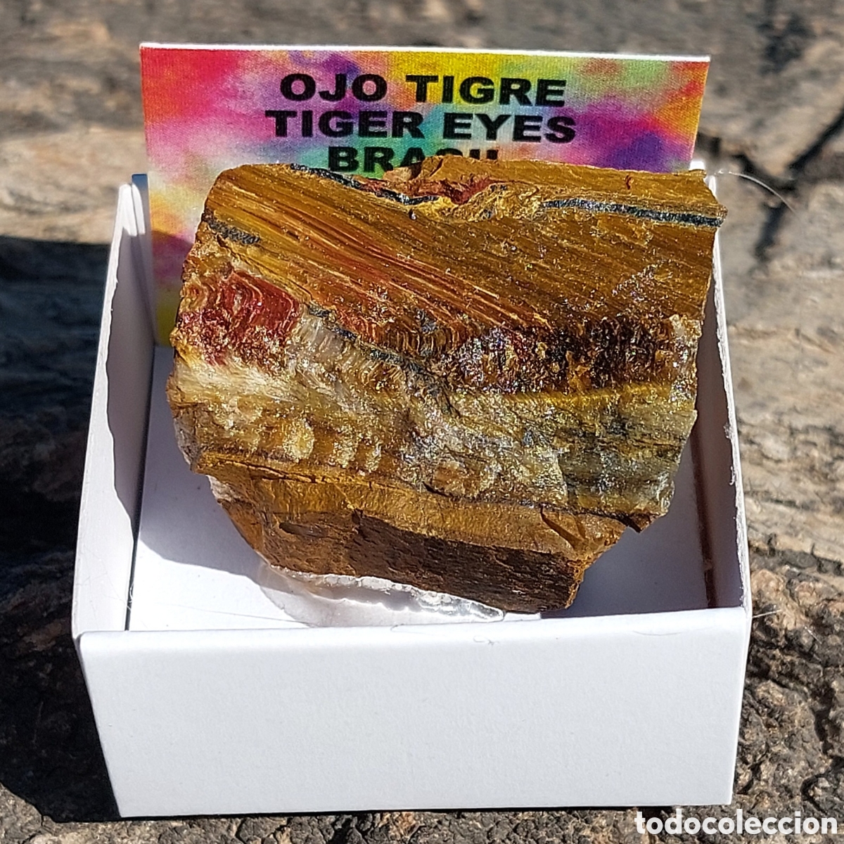 Coleccionismo de minerales: Ojo de Tigre de Brasil en Cajita de Colecci&oacute;n 4 x 4cm